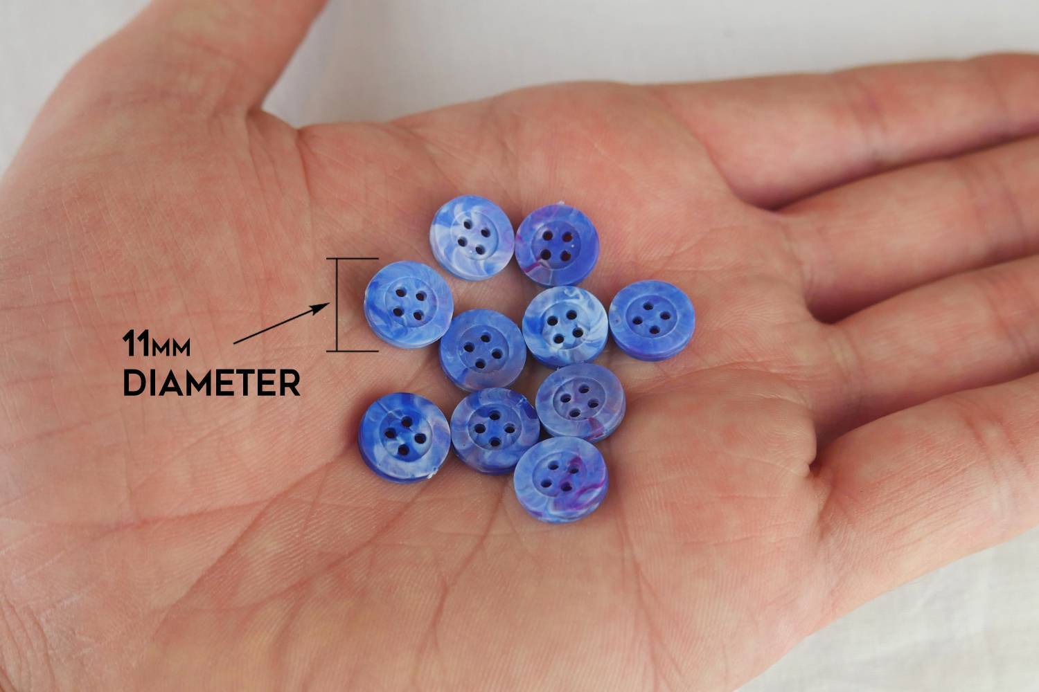 Blue Buttons out of Recycled Paper